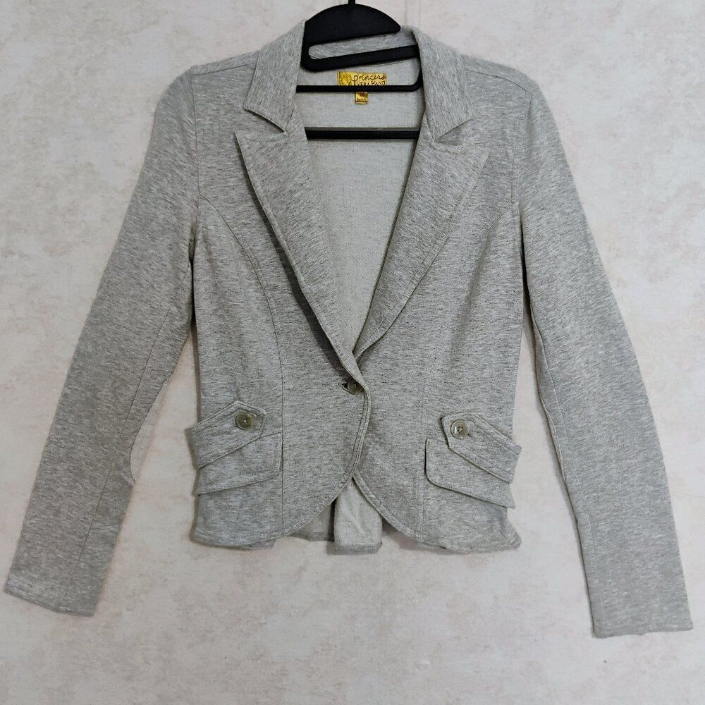 Princess Vera Wang Heather Gray Knit Blazer Medium
